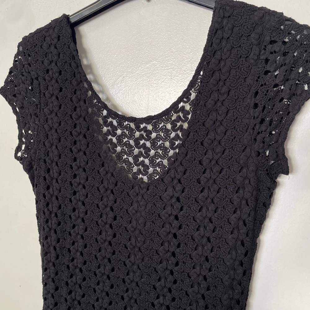 Free People Zanna Amhurst Black Crochet Dress Womens Medium - Picture 8 of 13